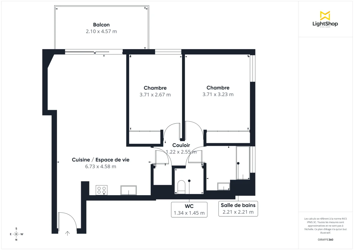 Appartement de 64.36 m² à Mérignac