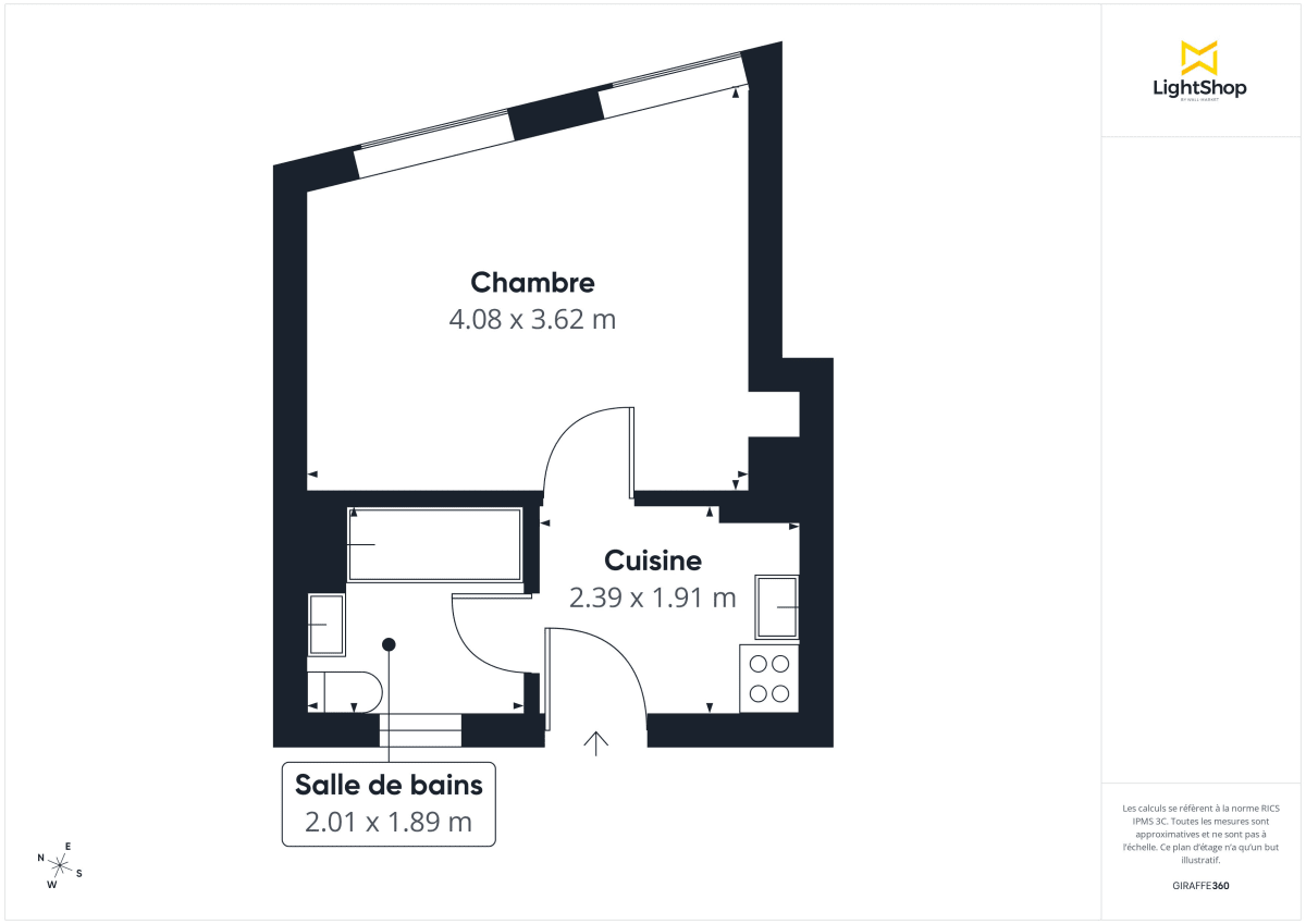 Appartement de 21.2 m² à Bordeaux