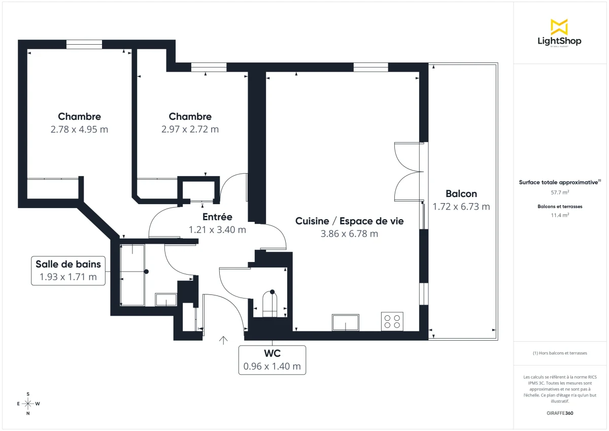 Appartement de 60.0 m² à Bruges