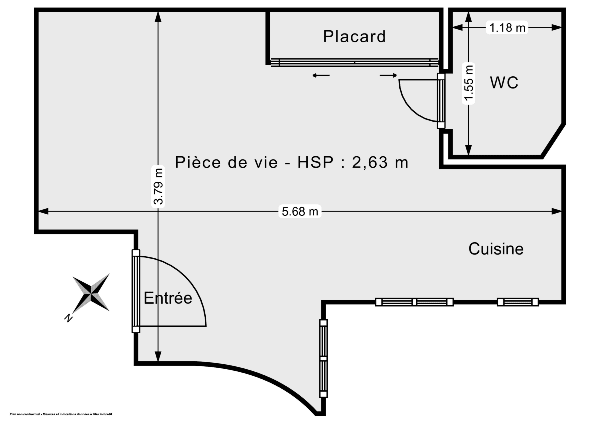 Appartement de 18.73 m² à Paris