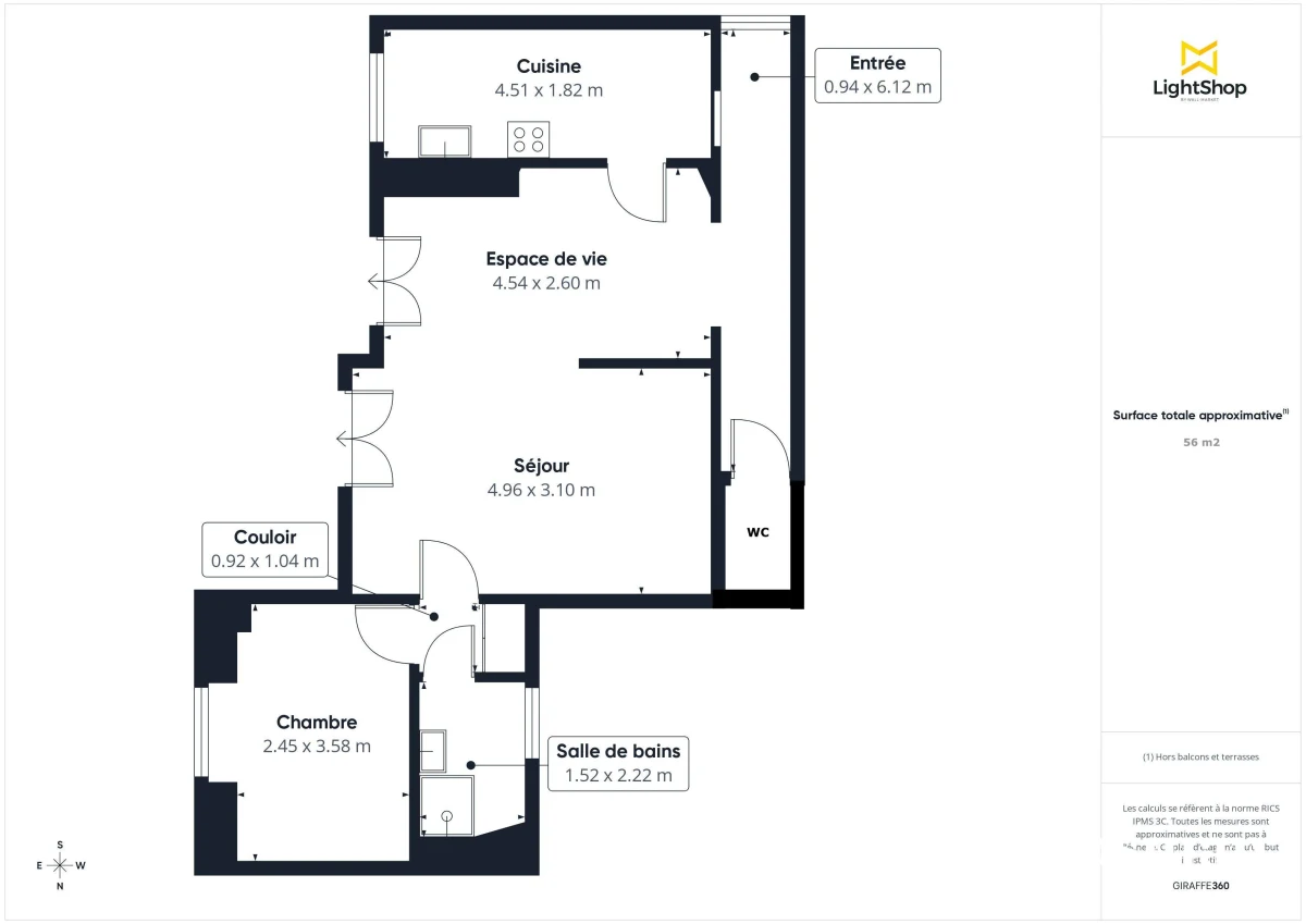 Appartement de 55.8 m² à Paris