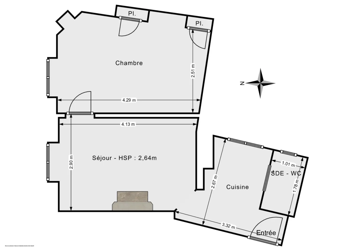 Appartement de 31.6 m² à Paris