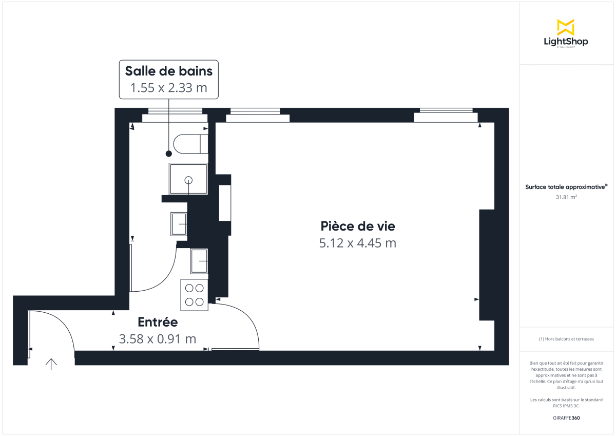 Appartement de 32.3 m² à Paris
