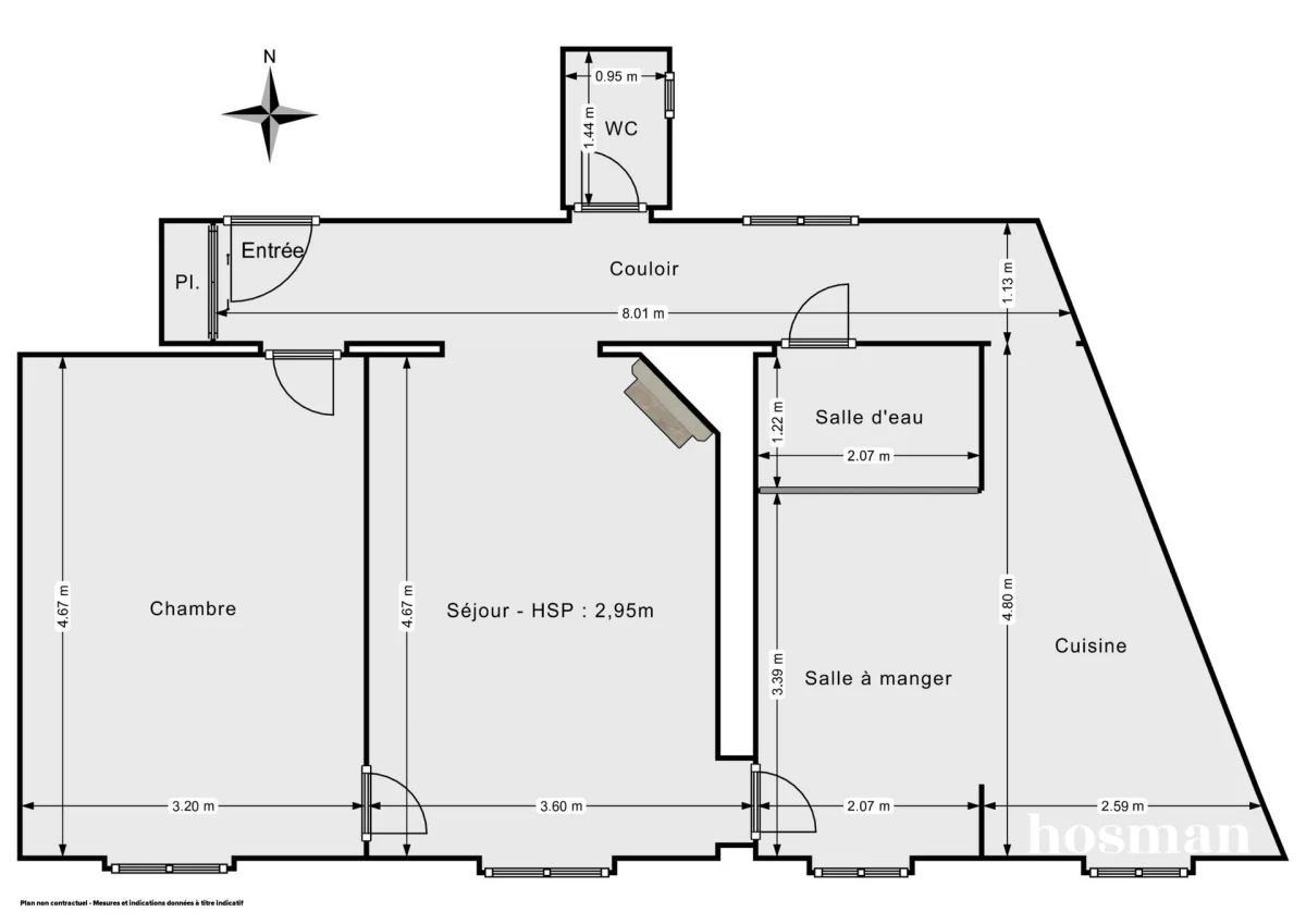 Appartement de 58.36 m² à Paris