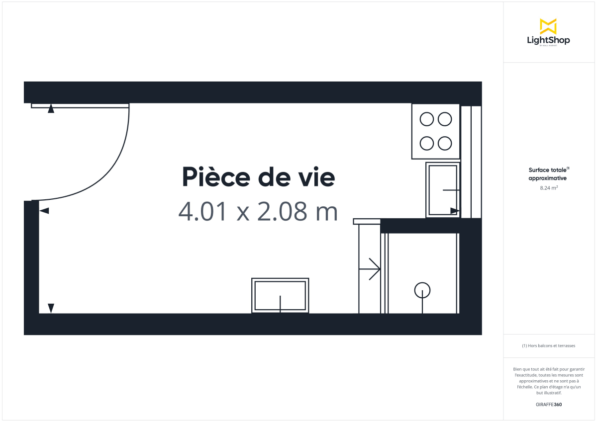 Appartement de 8.4 m² à Paris