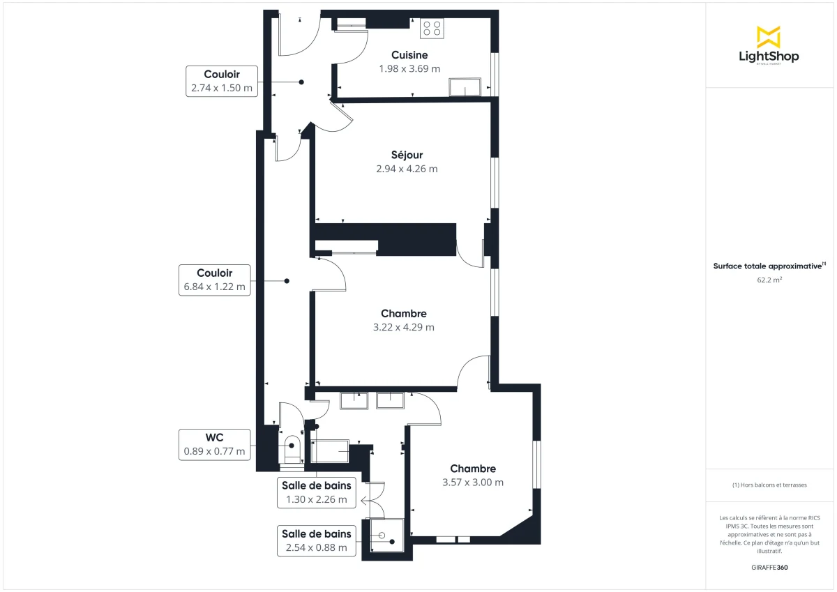 Appartement de 62.0 m² à Paris