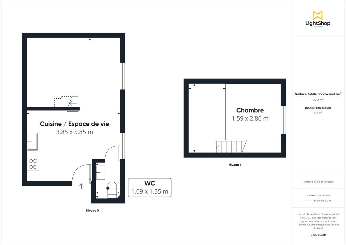 Appartement de 22.8 m² à Issy-les-Moulineaux