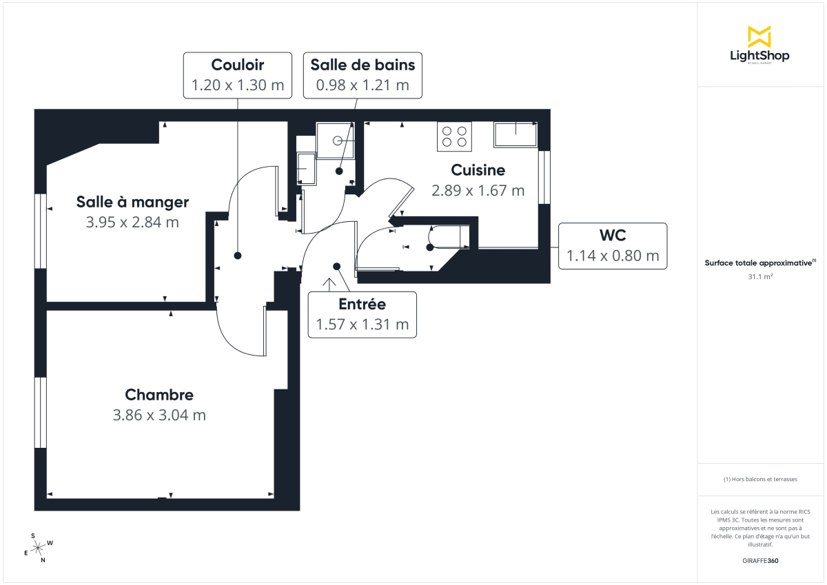 Appartement de 31.1 m² à Paris