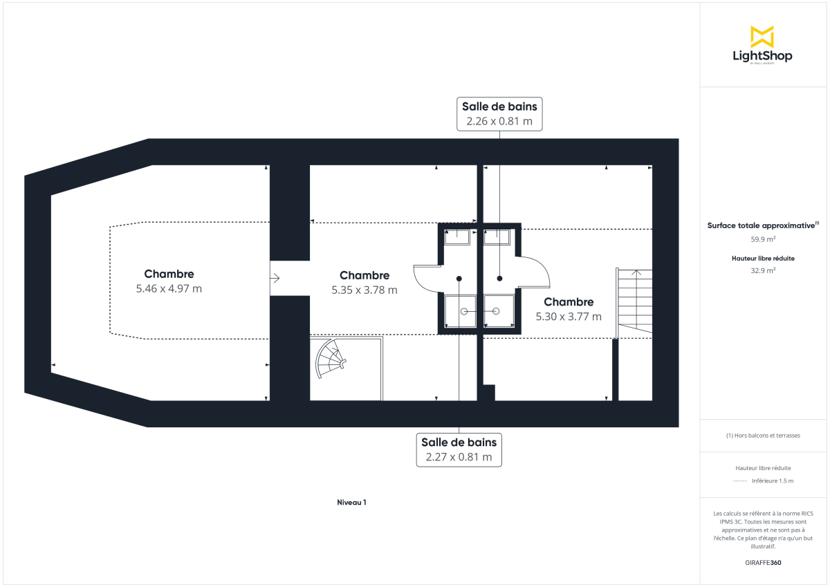 Appartement de 57.84 m² à Orvault