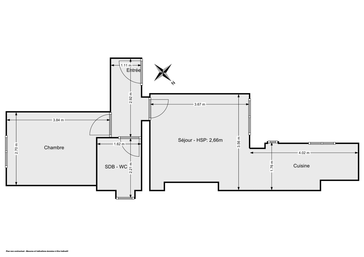 Appartement de 33.5 m² à Paris