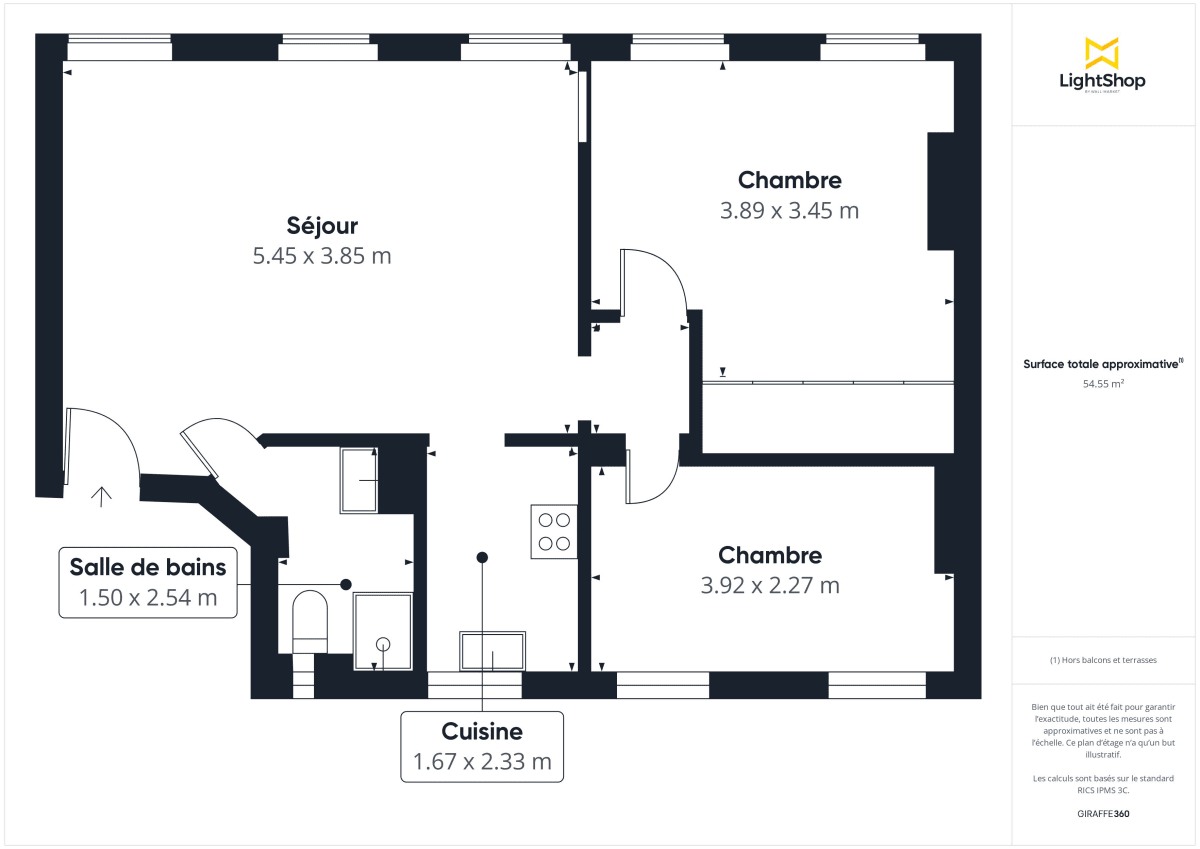 Appartement de 54.39 m² à Paris