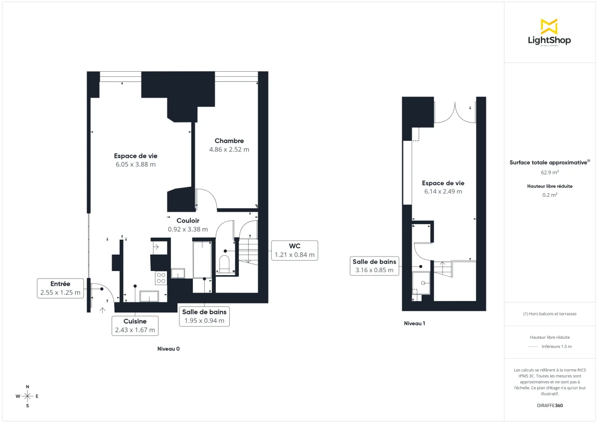 Appartement de 60.0 m² à Bordeaux