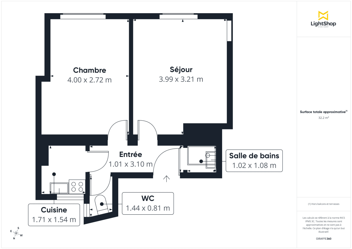 Appartement de 32.4 m² à Paris