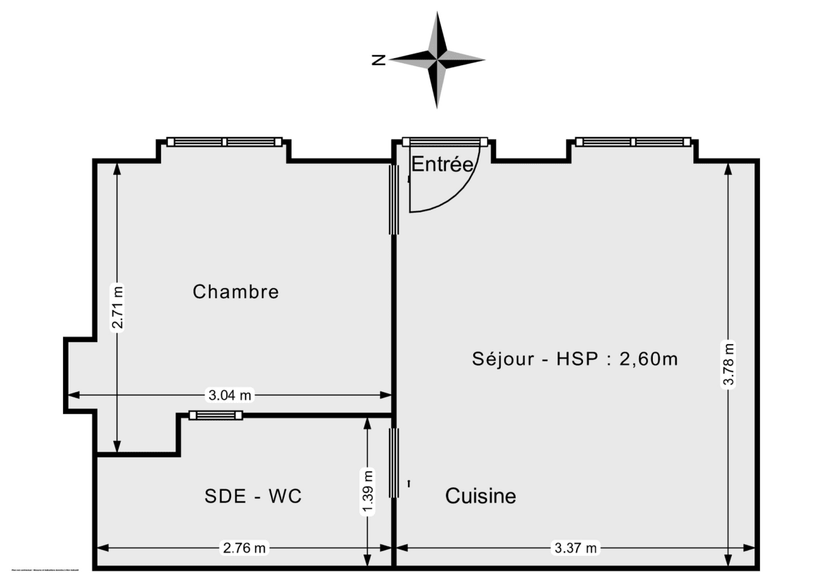 Appartement de 23.36 m² à Paris