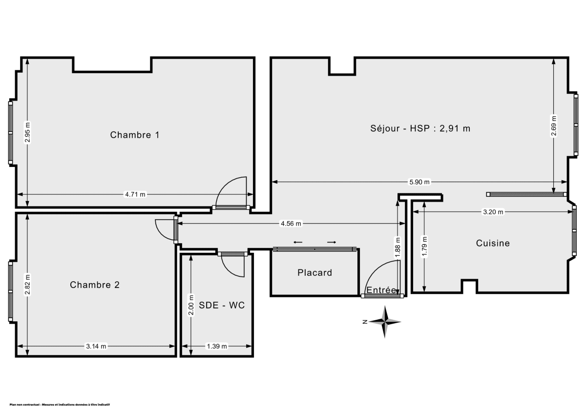 Appartement de 54.15 m² à Clichy