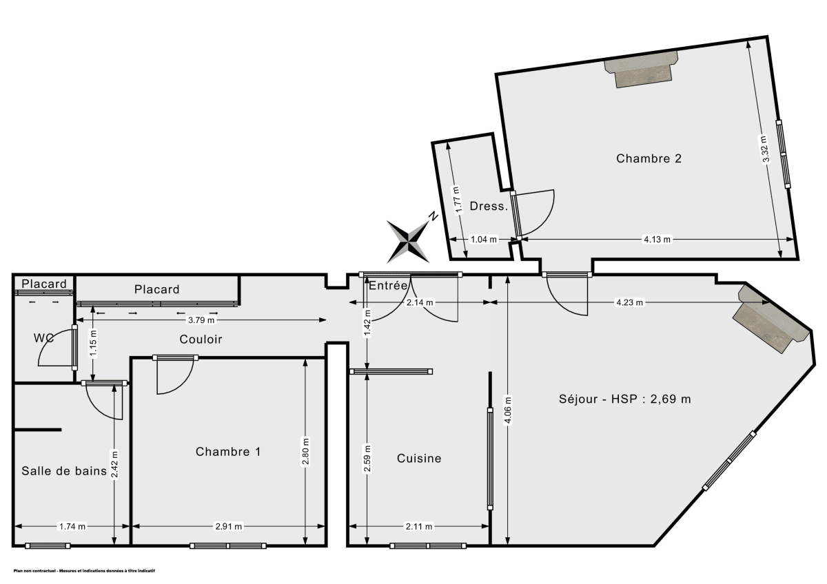 Appartement de 56.0 m² à Courbevoie