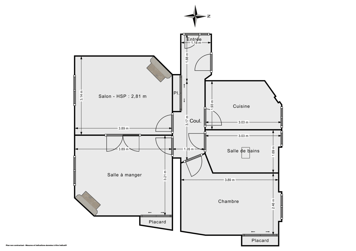 Appartement de 51.76 m² à Courbevoie