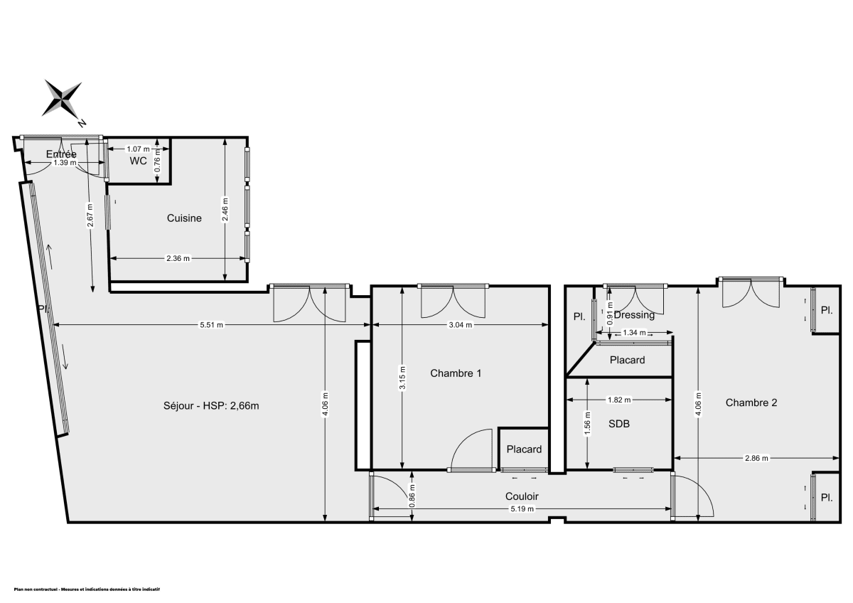 Appartement de 59.0 m² à Paris