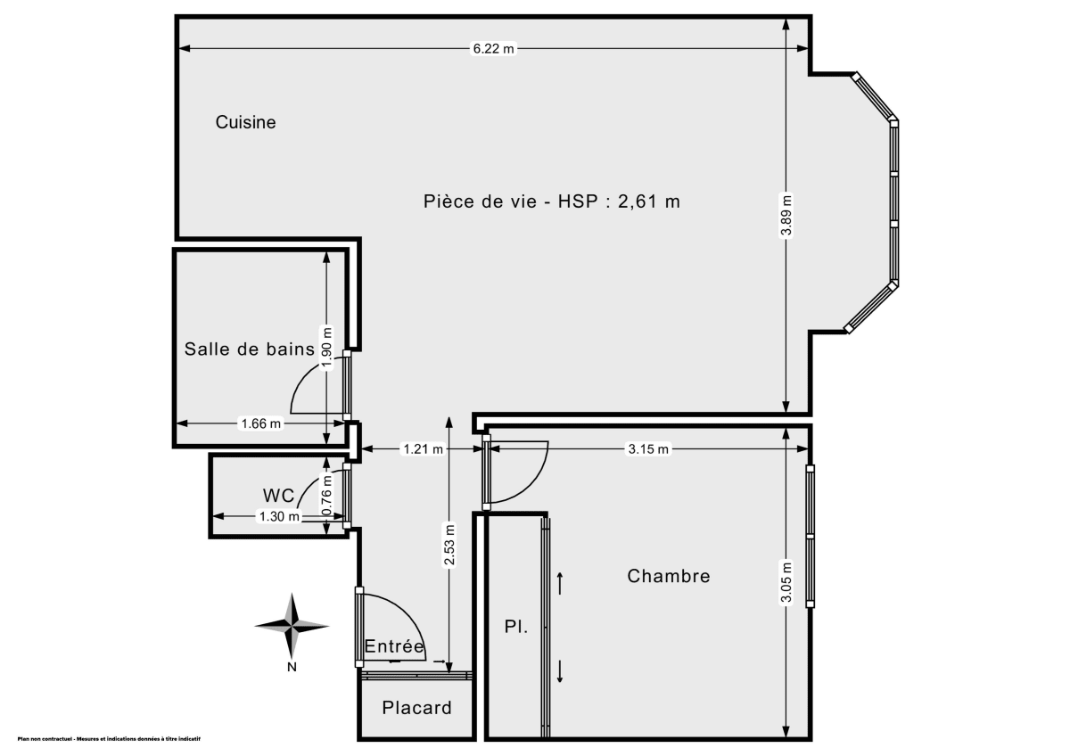 Appartement de 41.61 m² à Puteaux