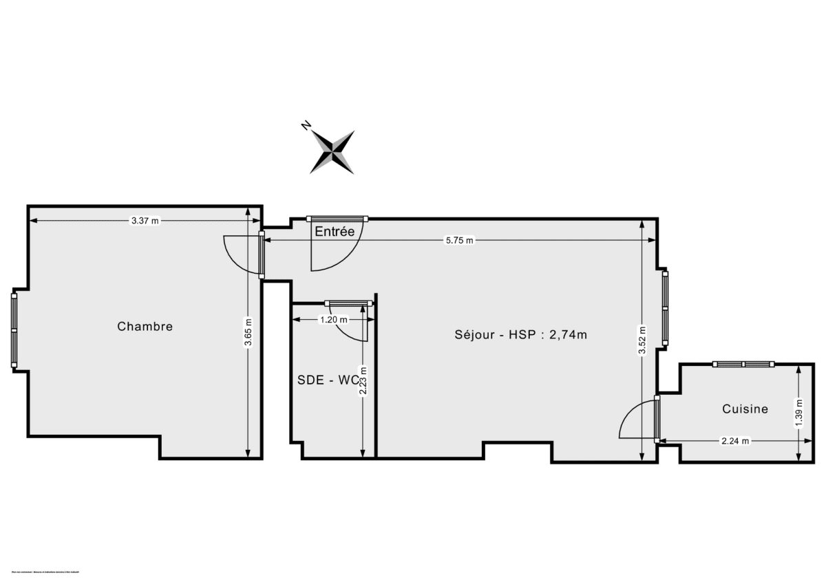 Appartement de 32.6 m² à Paris