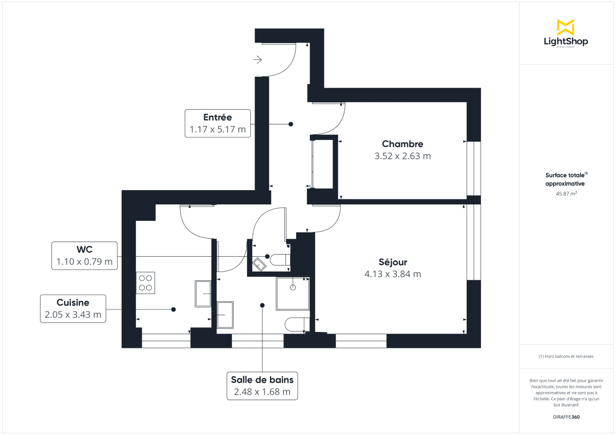 Appartement de 46.55 m² à Issy-les-Moulineaux