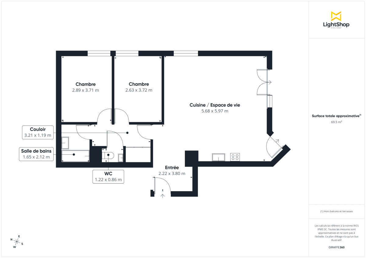 Appartement de 71.25 m² à Villeurbanne