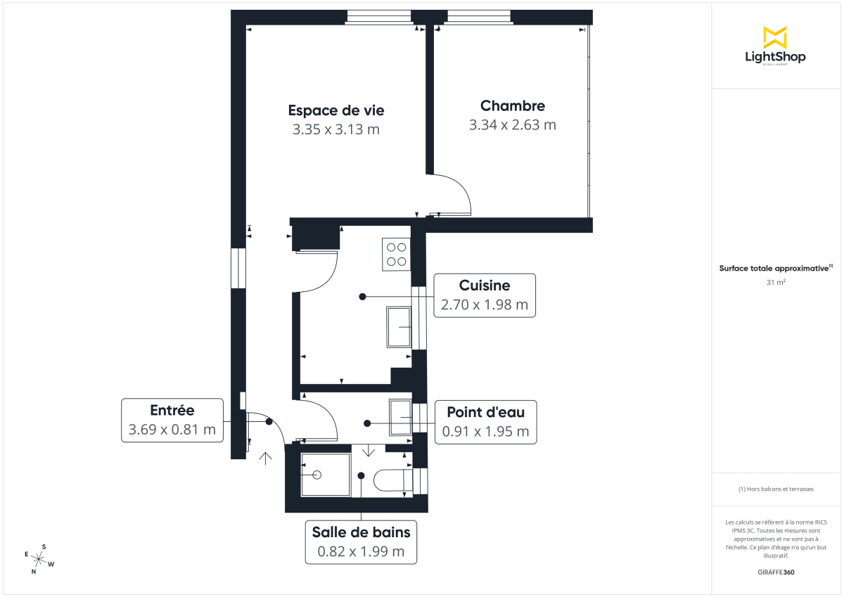 Appartement de 31.0 m² à Issy-les-Moulineaux