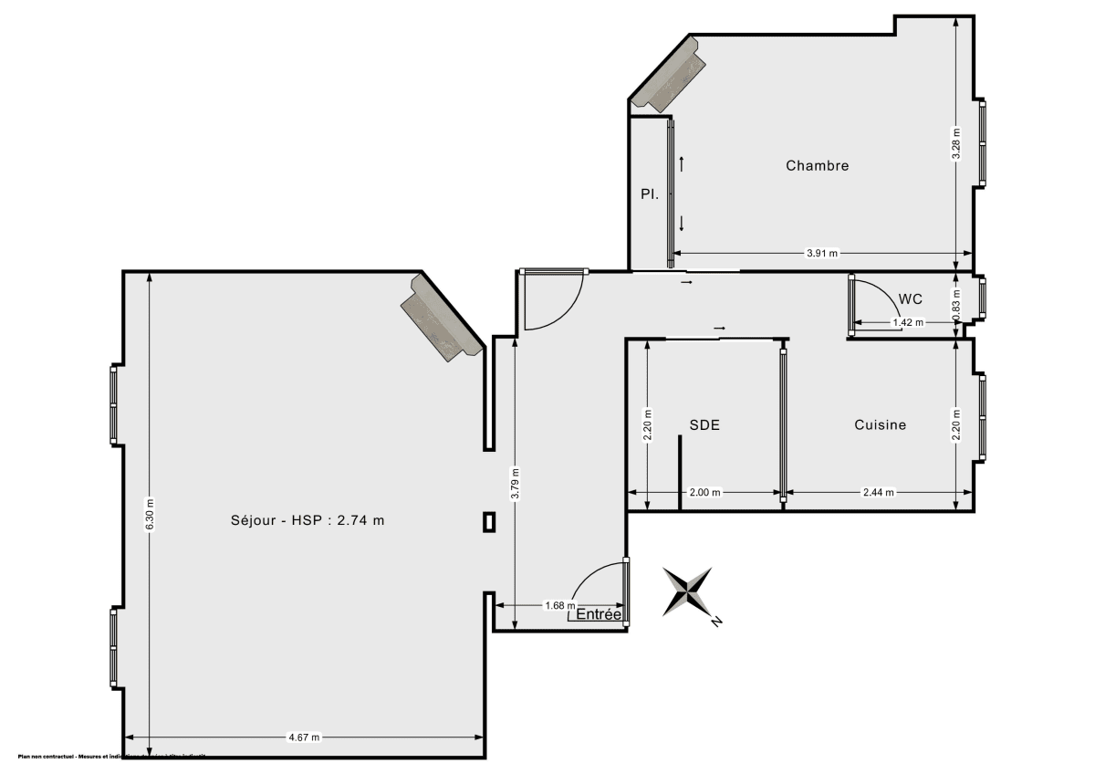 Appartement de 63.0 m² à Paris