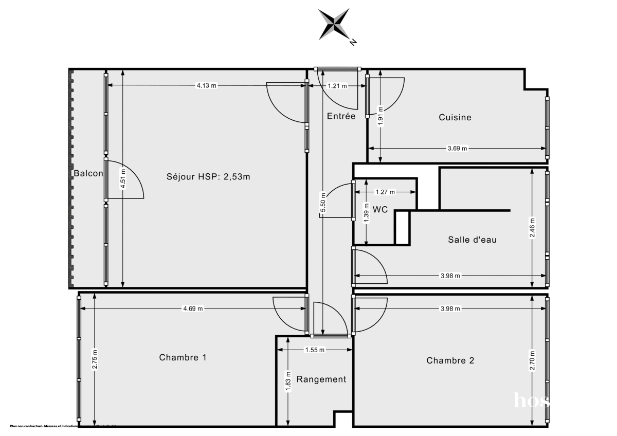 Appartement de 60.81 m² à Paris