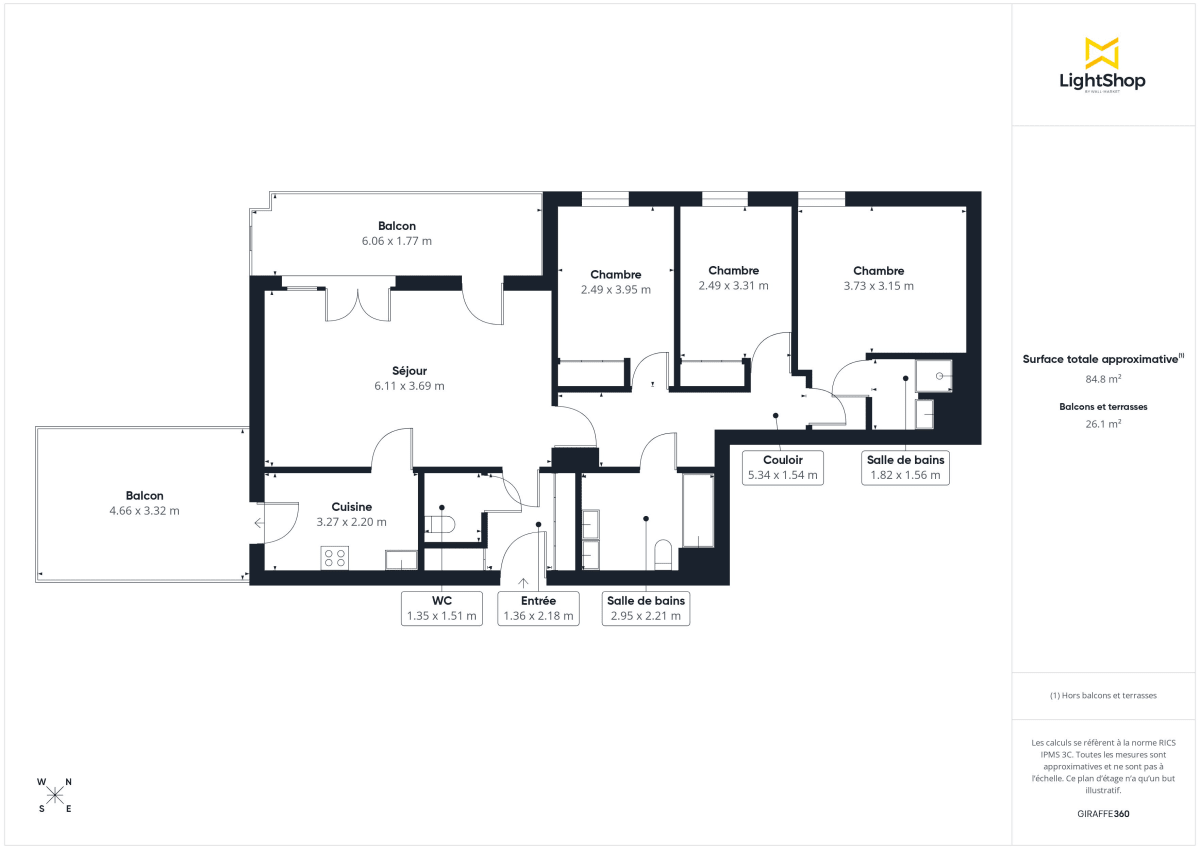 Appartement de 85.5 m² à Bordeaux