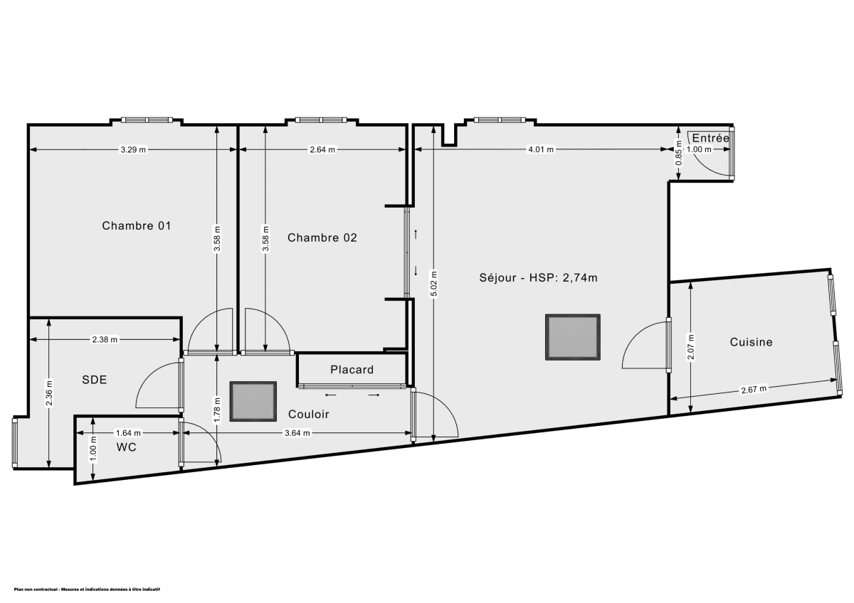 Appartement de 54.0 m² à Paris