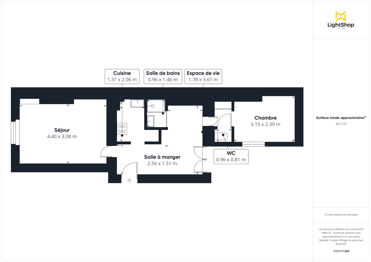 Appartement de 41.36 m² à Paris