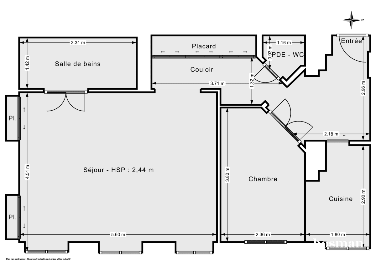 Appartement de 55.0 m² à Paris