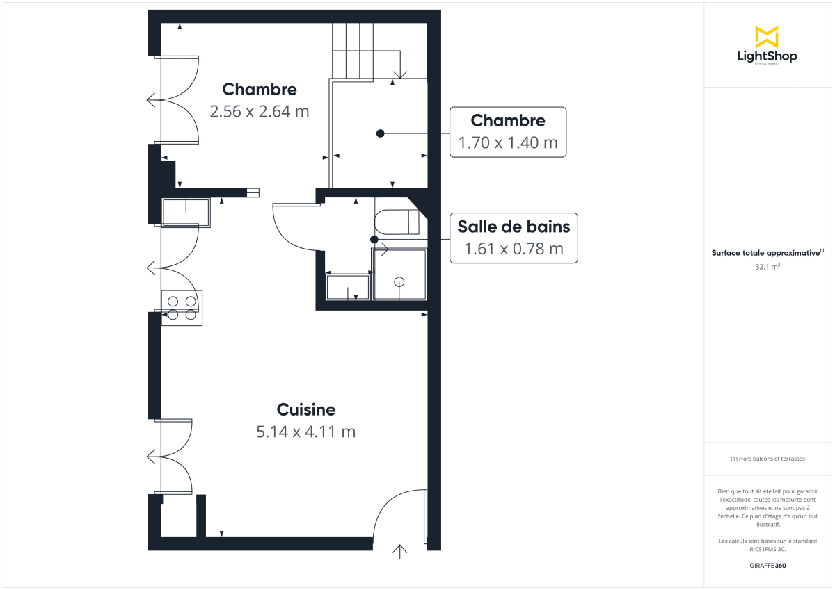 Appartement de 32.0 m² à Paris