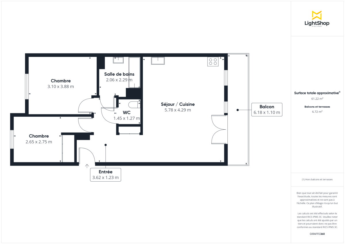 Appartement de 61.0 m² à Montreuil