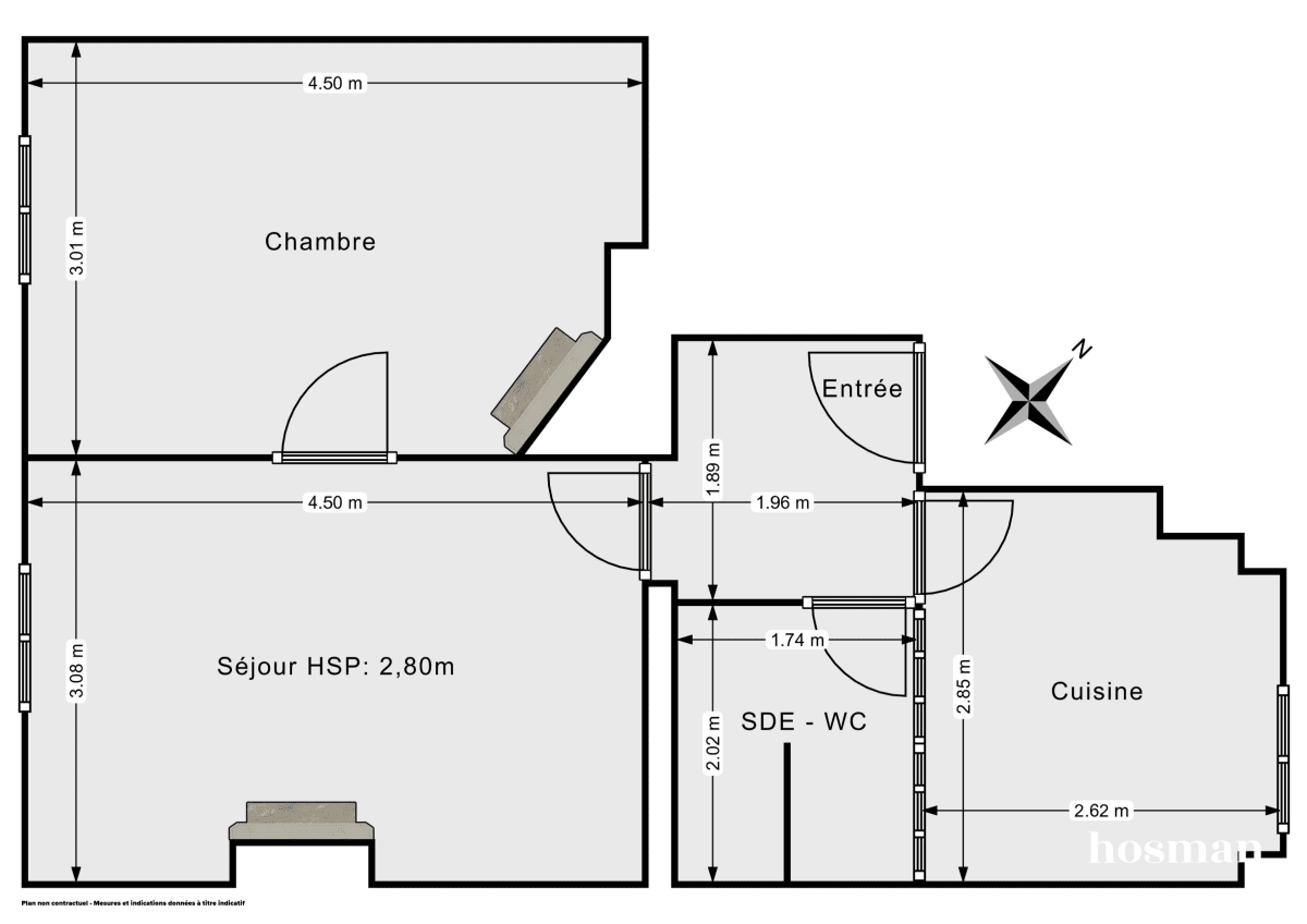 Appartement de 38.92 m² à Clichy