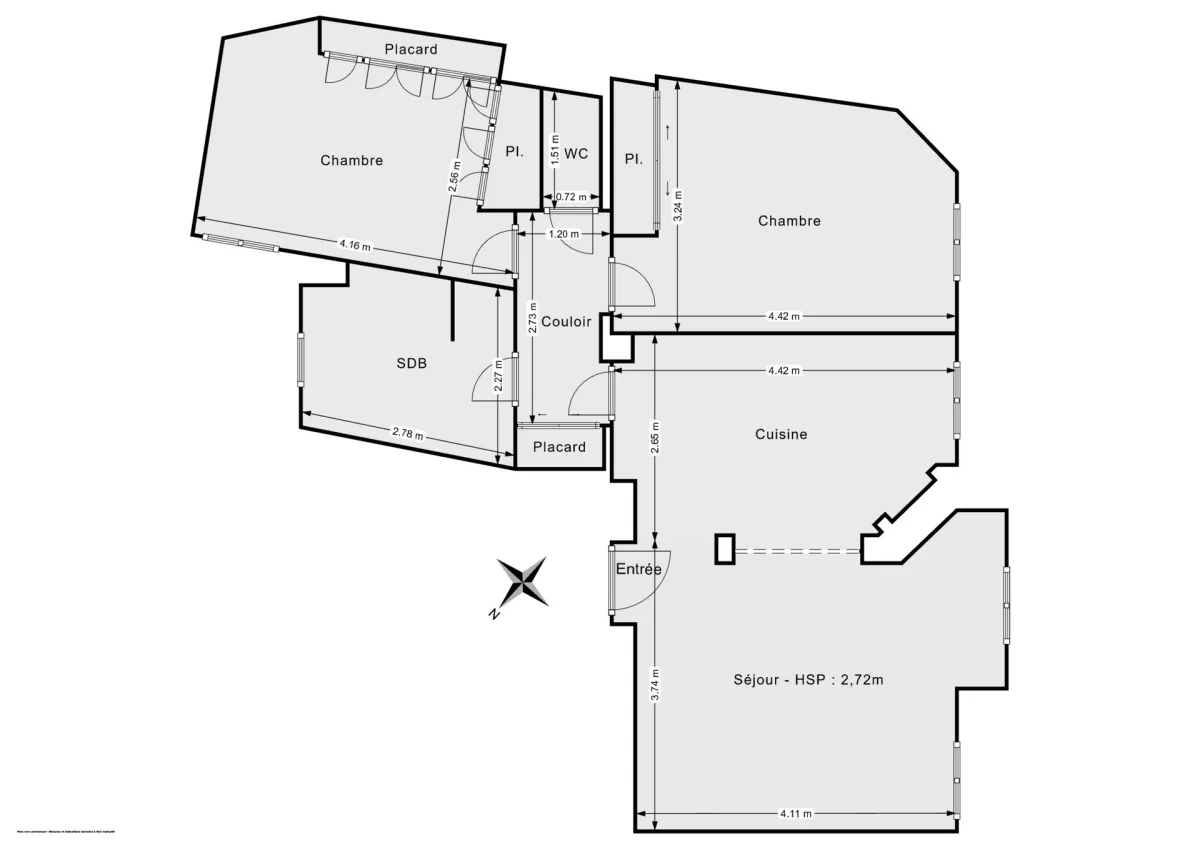Appartement de 62.19 m² à Clichy