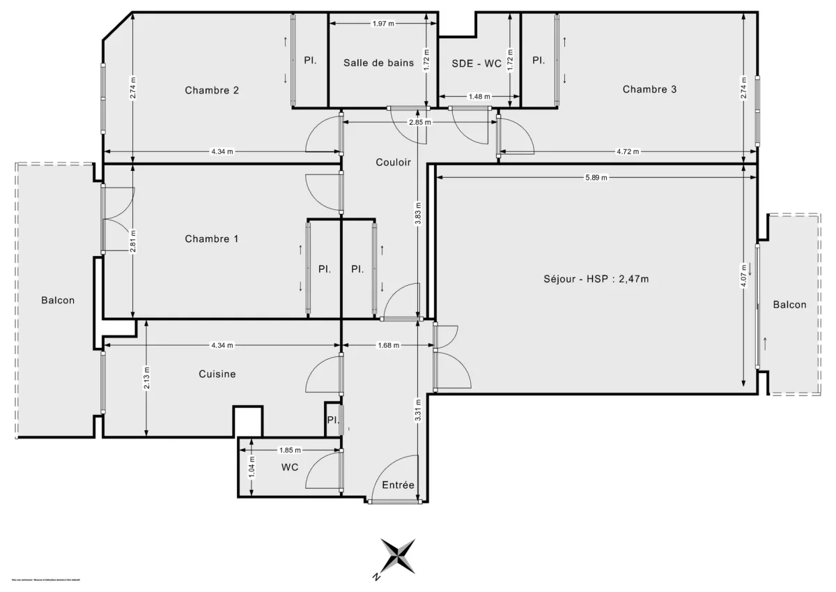 Appartement de 89.0 m² à Levallois-Perret