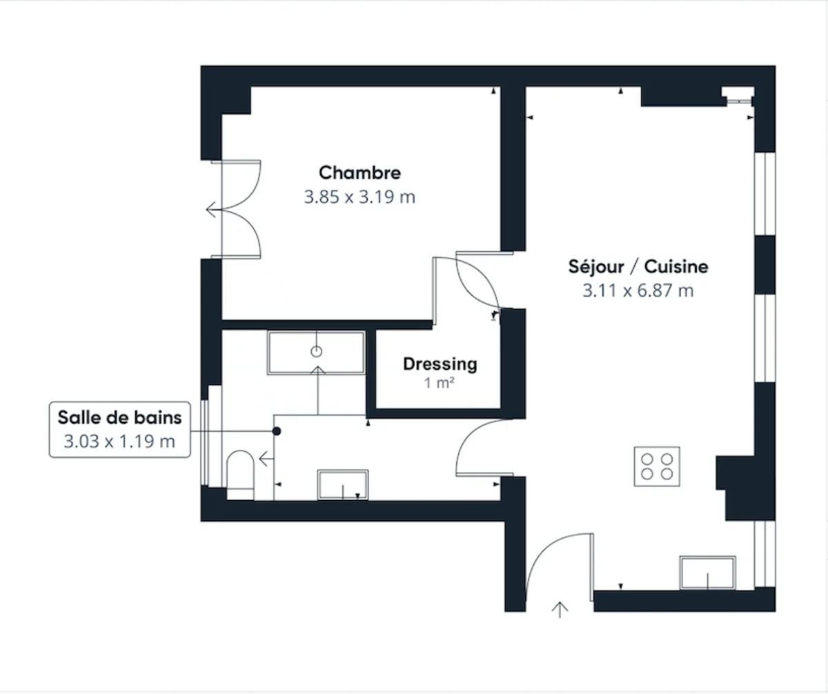 Appartement de 42.07 m² à Paris