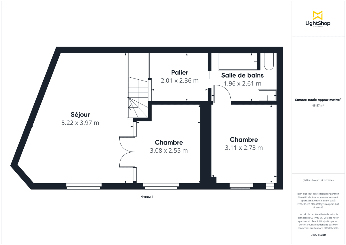 Duplex de 60.96 m² à Paris