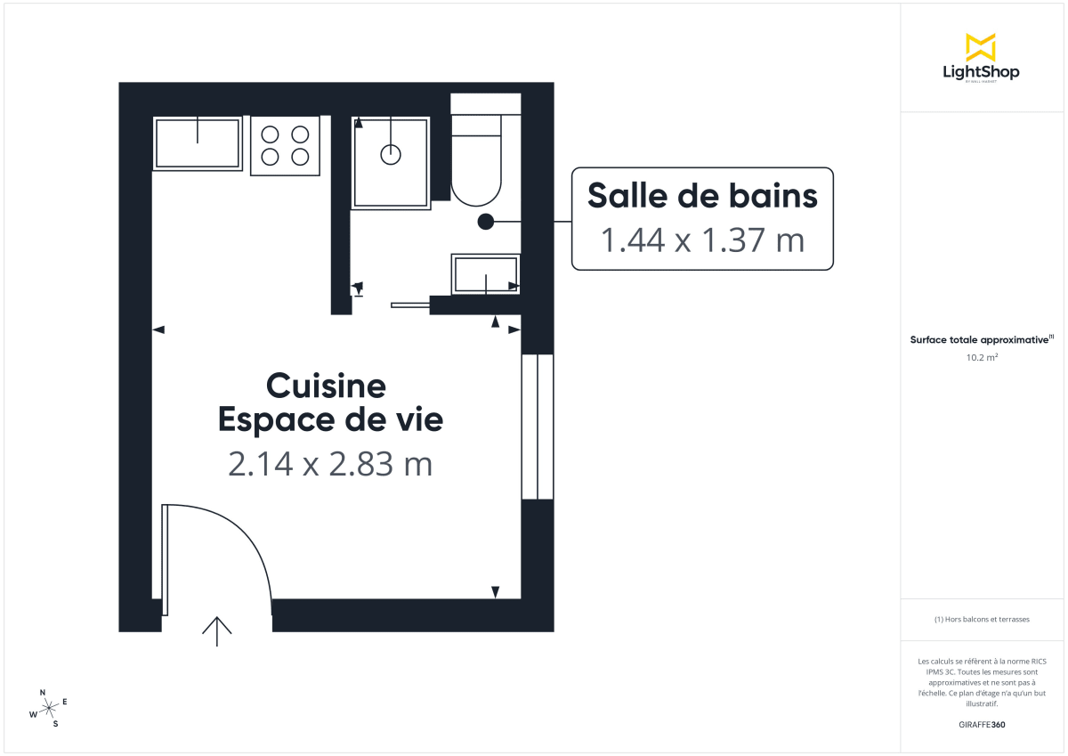 Appartement de 11.0 m² à Paris