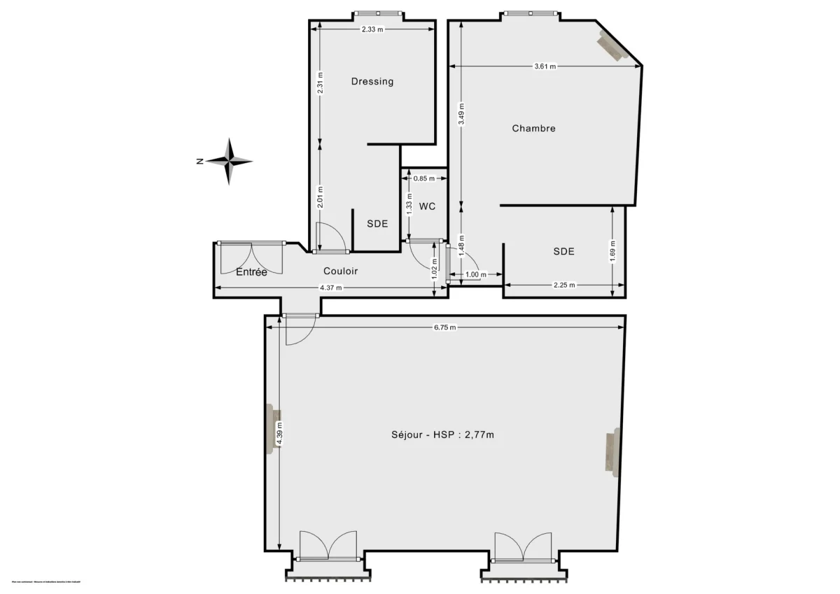 Appartement de 62.75 m² à Paris