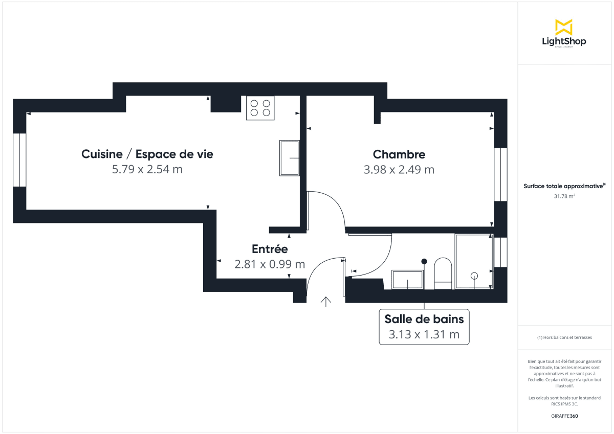 Appartement de 32.51 m² à Paris