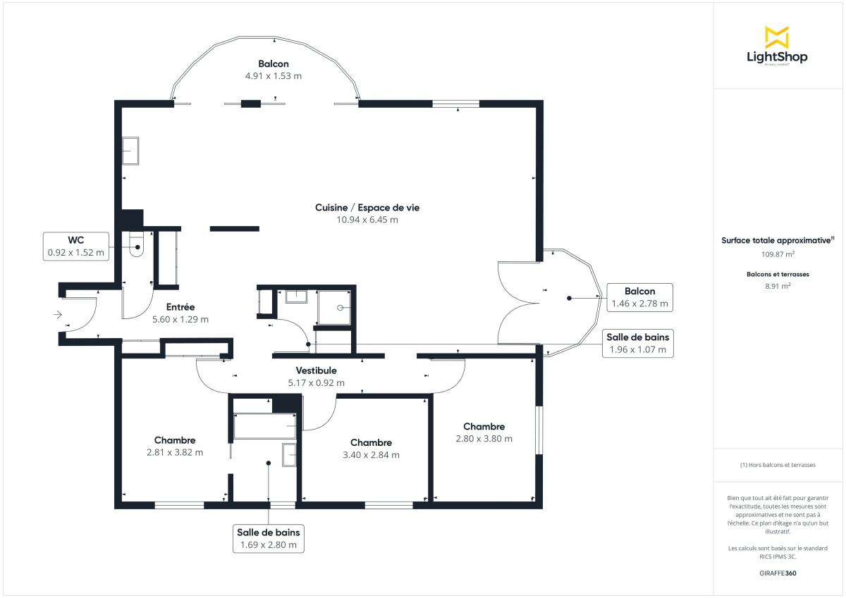 Appartement de 111.28 m² à Nantes