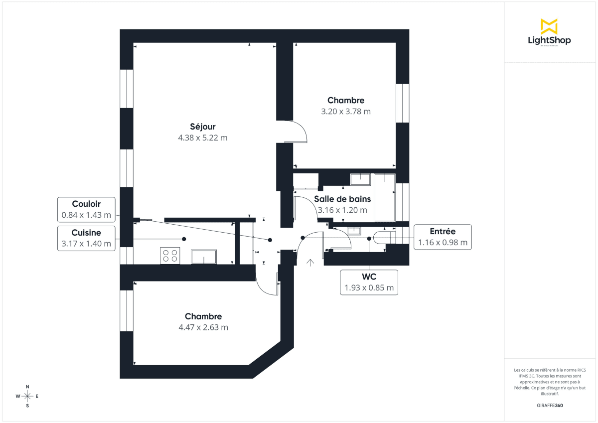 Appartement de 61.0 m² à Paris