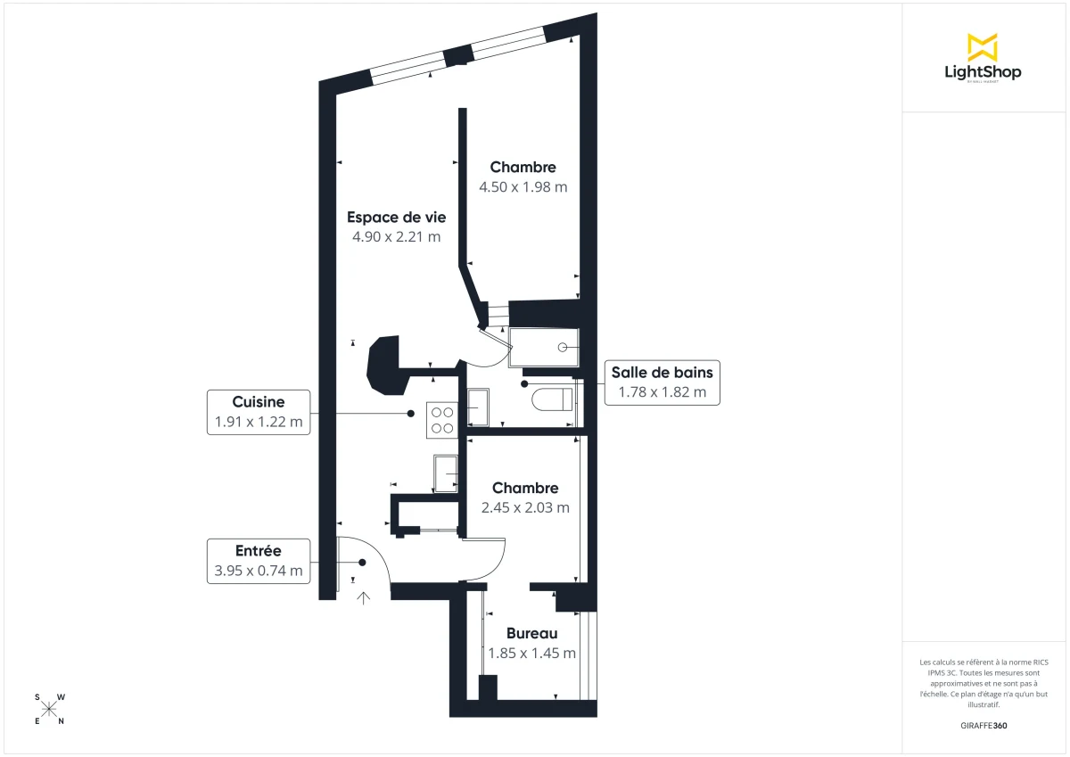 Appartement de 38.5 m² à Paris