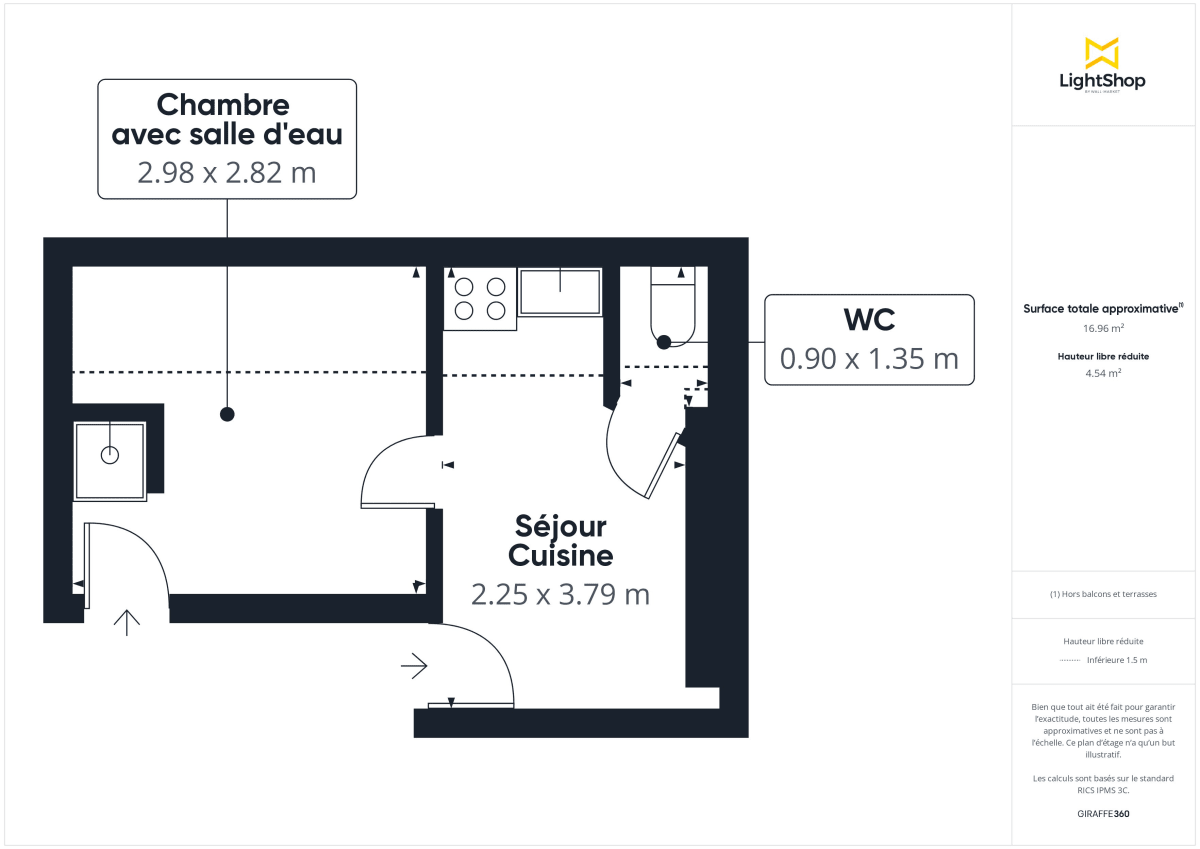 Appartement de 16.5 m² à Paris