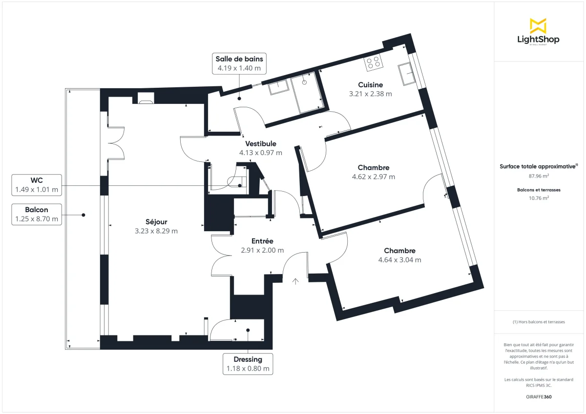 Appartement de 86.58 m² à Paris