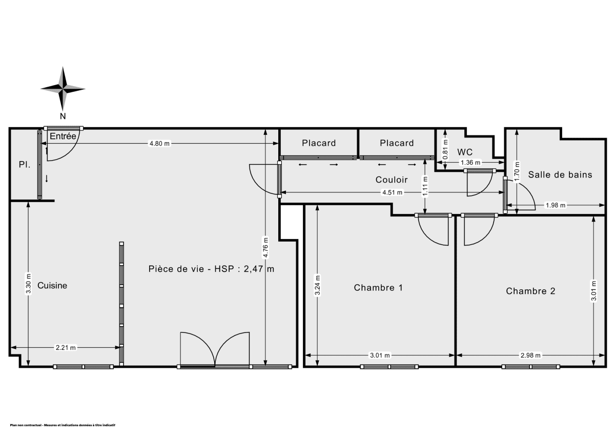 Appartement de 55.0 m² à Paris