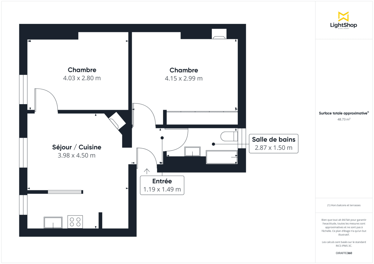 Appartement de 51.0 m² à Paris